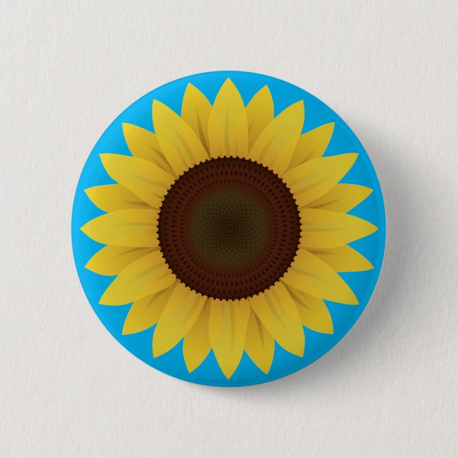 Beautiful Summer Sunflower Button (Front)
