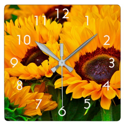 Beautiful Summer Sunflower Painting Clock