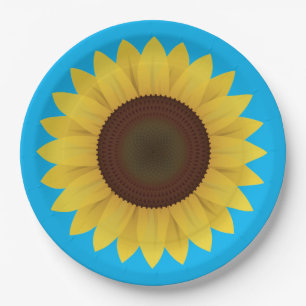 Beautiful Summer Sunflower Paper Plates