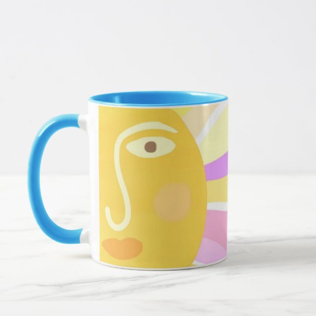 beautiful sun abstract painting mug (Left)