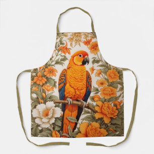 Beautiful Sun Conure William Morris Inspired Apron