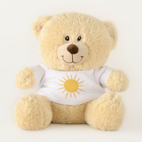 Beautiful sun drawing cartoon teddy bear