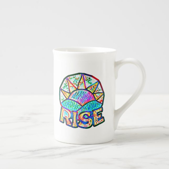 Beautiful Sun Rise ~ Uplifting Message Graphic Bone China Mug (Right)