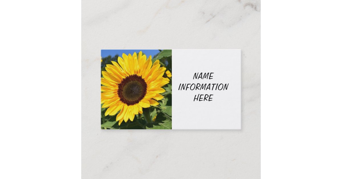 "BEAUTIFUL SUNFLOWER" BUSINESS CARD Zazzle