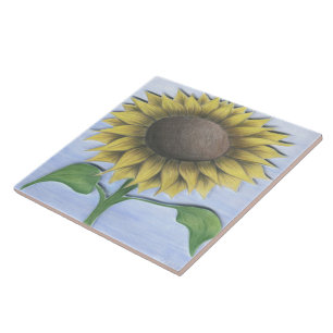 Beautiful Sunflower Ceramic Tile