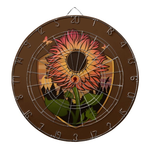 Beautiful Sunflower  Dart Board (Front)