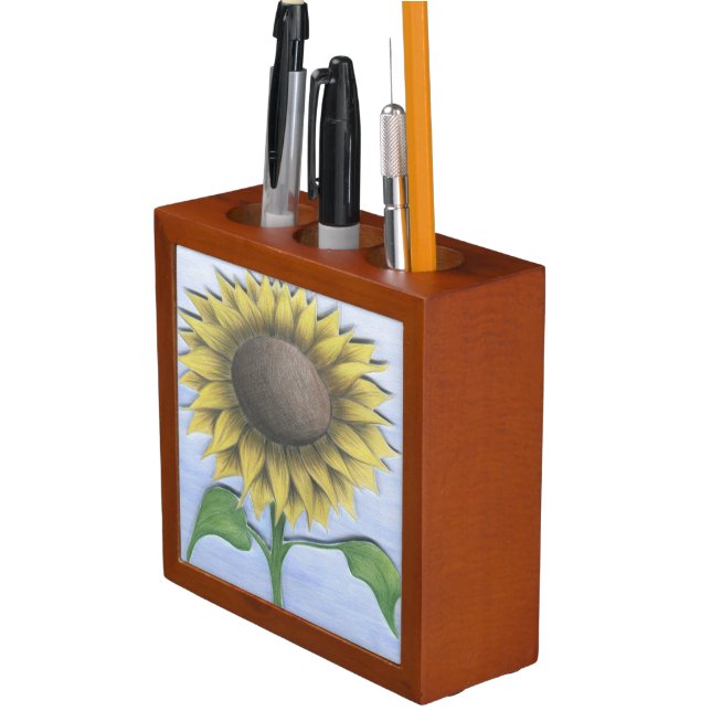 Beautiful Sunflower Desk Organizer (In Situ)