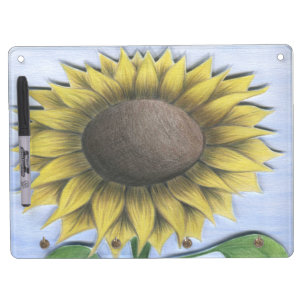 Beautiful Sunflower Dry Erase Board With Keychain Holder