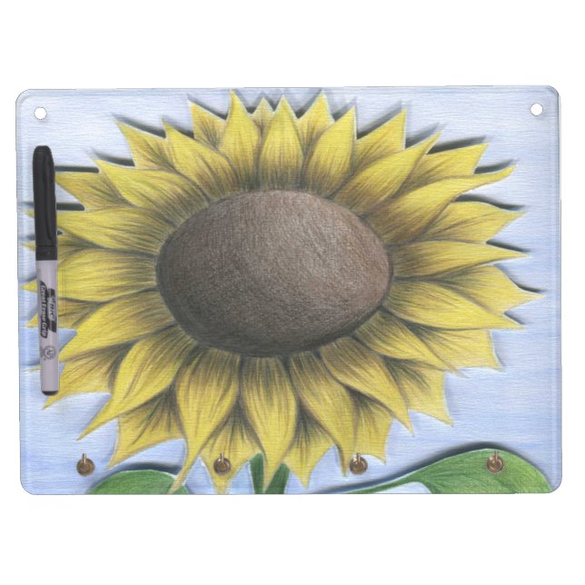 Beautiful Sunflower Dry Erase Board With Keychain Holder (Front)