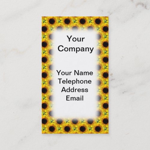 Beautiful Sunflower Field Texture Business Cards