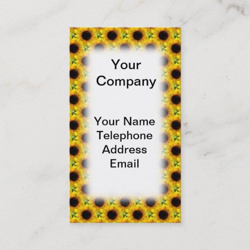 Customizable Beautiful Sunflower Field Texture Business Cards