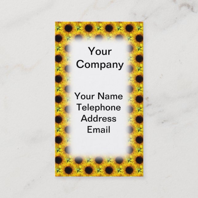 Beautiful Sunflower Field Texture Business Card (Front)