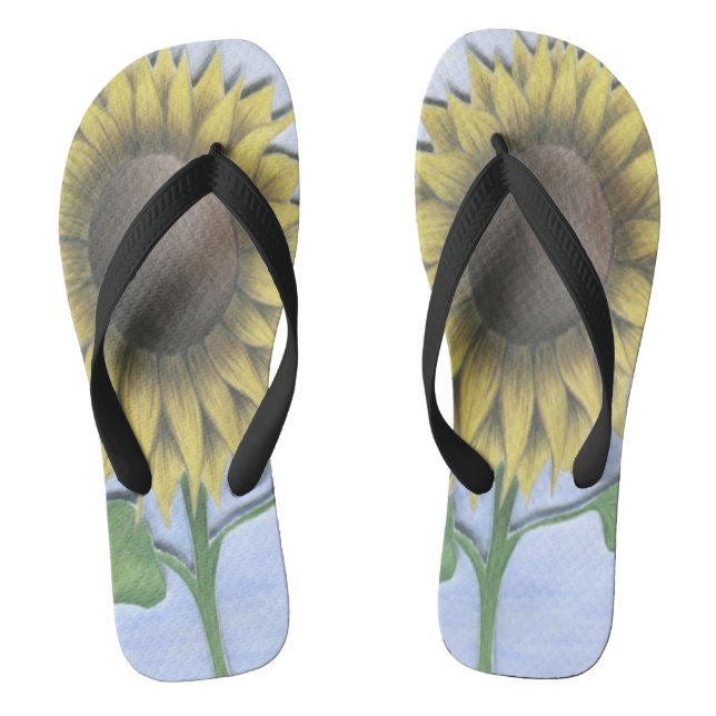 Beautiful Sunflower Flip Flops (Footbed)