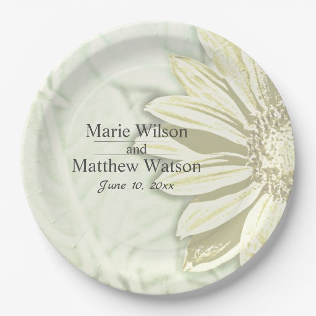 Beautiful Sunflower Floral design Paper Plates (Front)