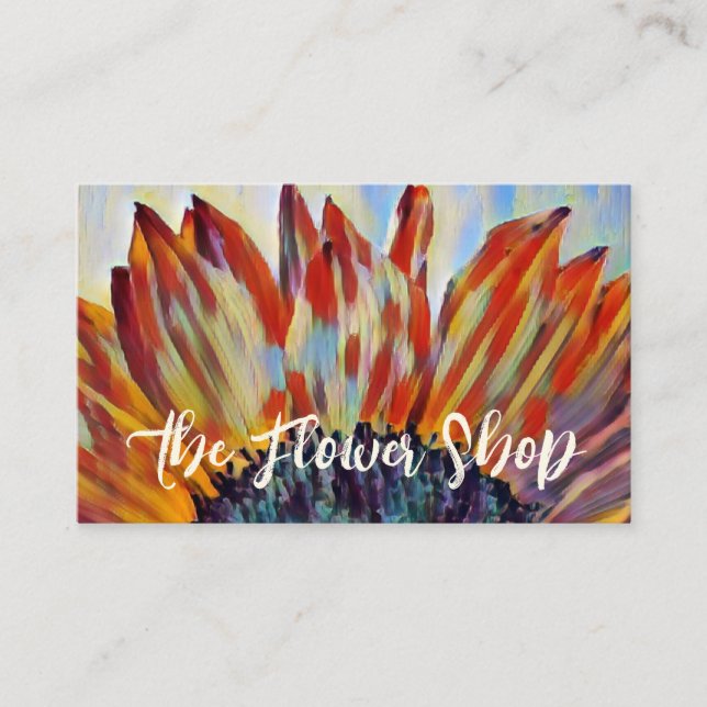 Beautiful Sunflower Floral Florist Garden QR Code Business Card (Front)