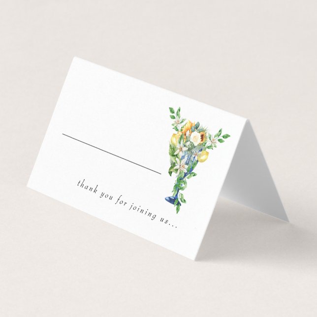 Beautiful Sunflower Floral Place Card (Front)