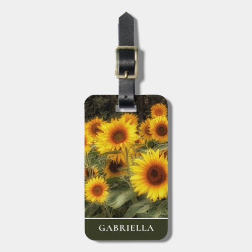 Beautiful Sunflower Garden Photo  Luggage Tag