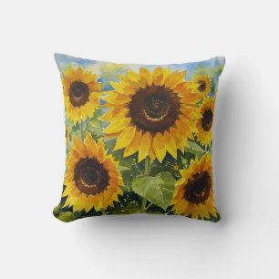 Beautiful Sunflower Garden Summer Pillow