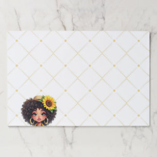 Beautiful Sunflower Girl Notes Paper Pad