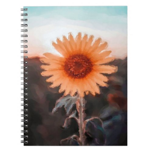 Beautiful Sunflower In The Morning Notebook