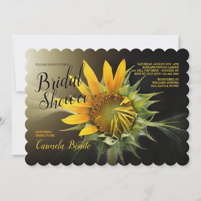 Beautiful Sunflower Invitation (Front)