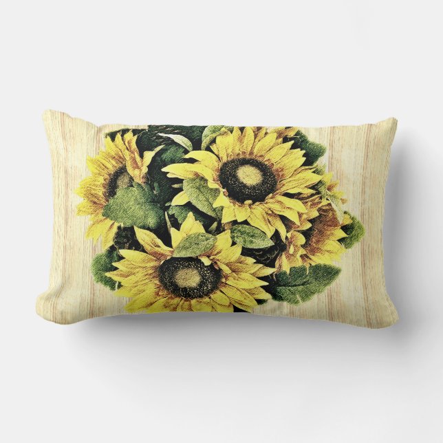 Beautiful Sunflower Lumbar Pillow (Front)