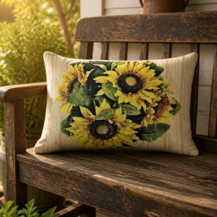 Beautiful Sunflower Lumbar Pillow