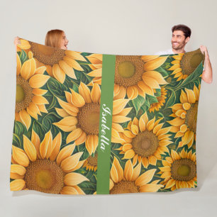 Beautiful Sunflower Modern Collection Fleece Blanket