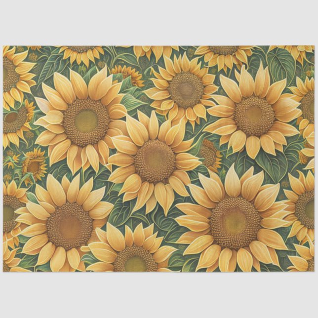 Beautiful Sunflower Modern Collection Tissue Paper (Front)