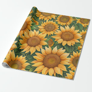 Beautiful Sunflower Modern Collection Wrapping Paper