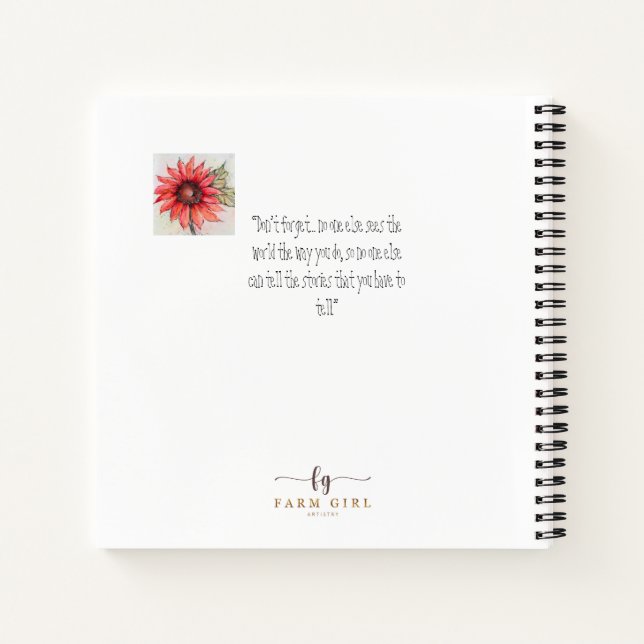 Beautiful Sunflower Notebook & Journal (Back)