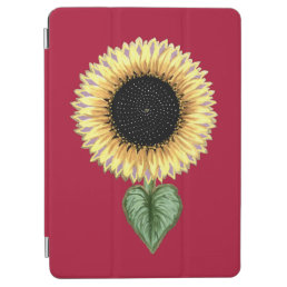 Beautiful Sunflower on Burgundy iPad Air Cover