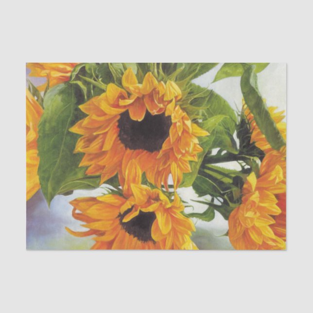 Beautiful Sunflower Painting Tissue Paper (Front)