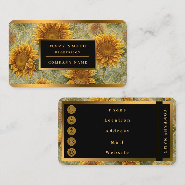 Beautiful Sunflower Popular Collection Business Card (Front/Back)