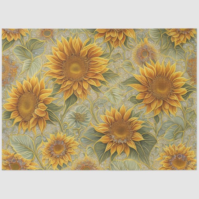 Beautiful Sunflower Popular Collection Tissue Paper (Front)
