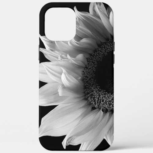 Beautiful Sunflower Portrait in Black and White iPhone 12 Pro Max Case