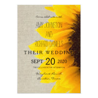 Beautiful Sunflower Rustic Wedding Invitation