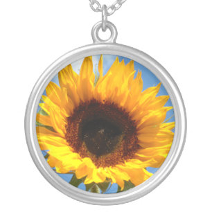 Beautiful Sunflower Silver Plated Necklace