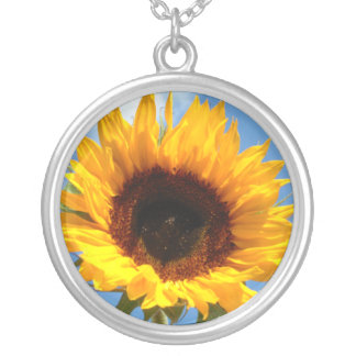 Beautiful Sunflower Silver Plated Necklace