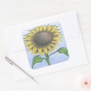 Beautiful Sunflower Square Sticker