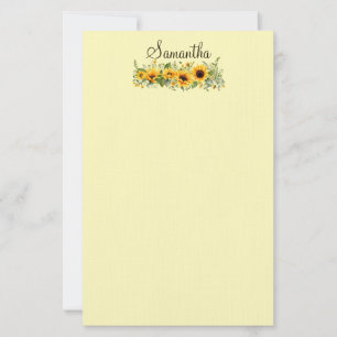Beautiful Sunflower Stationery