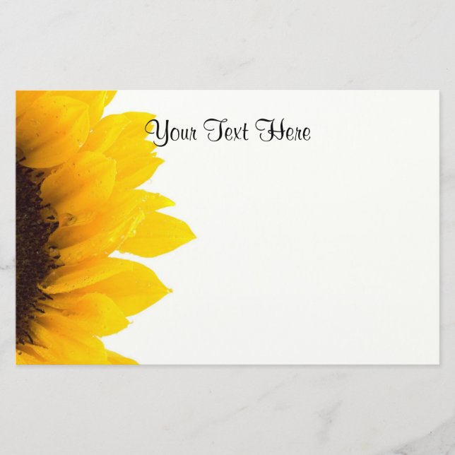 Beautiful Sunflower Template Stationery (Front)