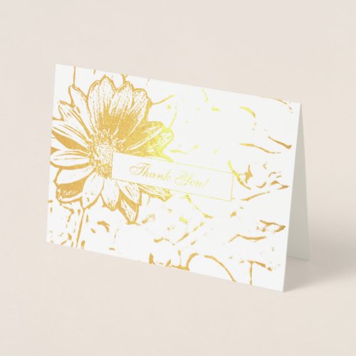 Beautiful Sunflower Thank You Foil Card