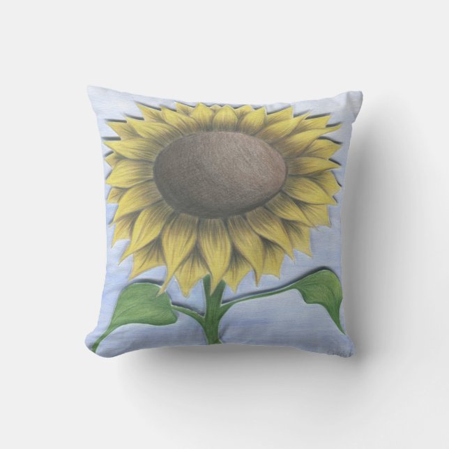 Beautiful Sunflower Throw Pillow (Front)