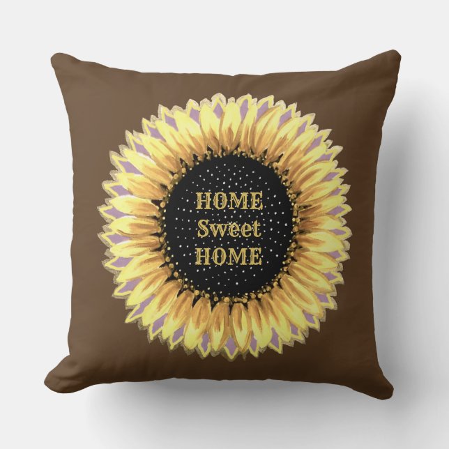 Beautiful Sunflower Throw Pillow (Front)