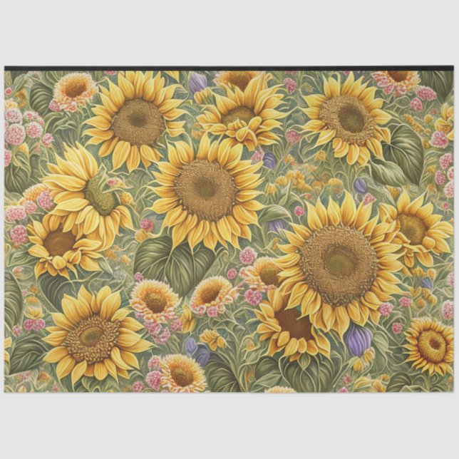 Beautiful Sunflower Trendy Collection Tissue Paper (Front)