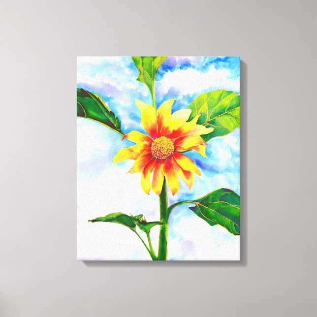 Beautiful Sunflower watercolor painting  Canvas Print (Front)