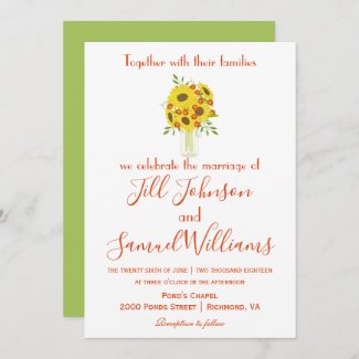 Beautiful Sunflower Wedding Invitation