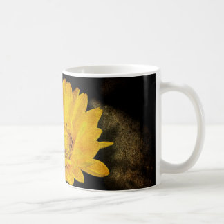 Beautiful Sunflower with Dark Brown Background Coffee Mug