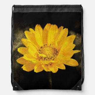 Beautiful Sunflower with Dark Brown Background Drawstring Bag